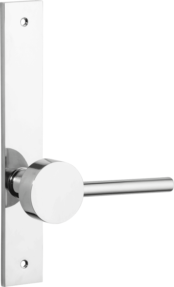 Geppetto Door Lever – Rectangular Backplate – Polished Chrome – 11908LL