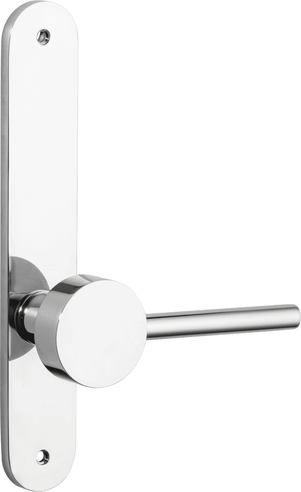 Geppetto Door Lever – Oval Backplate – Polished Chrome – 11912LL