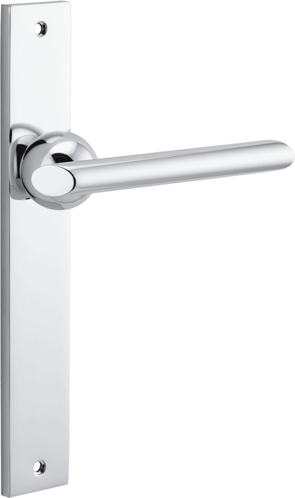 Futurismo Door Lever – Rectangular Backplate – Polished Chrome – 11932