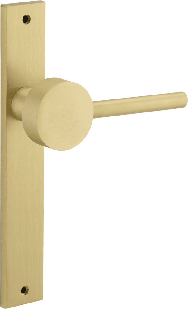Geppetto Door Lever – Rectangular Backplate – Champagne PVD – 13408