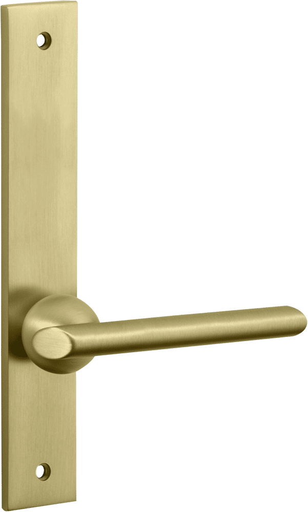 Futurismo Door Lever – Rectangular Backplate – Champagne PVD – 13432LL