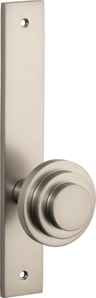 Zzzigurat Door Knob – Rectangular Backplate – Smooth Nickel – 14884KL