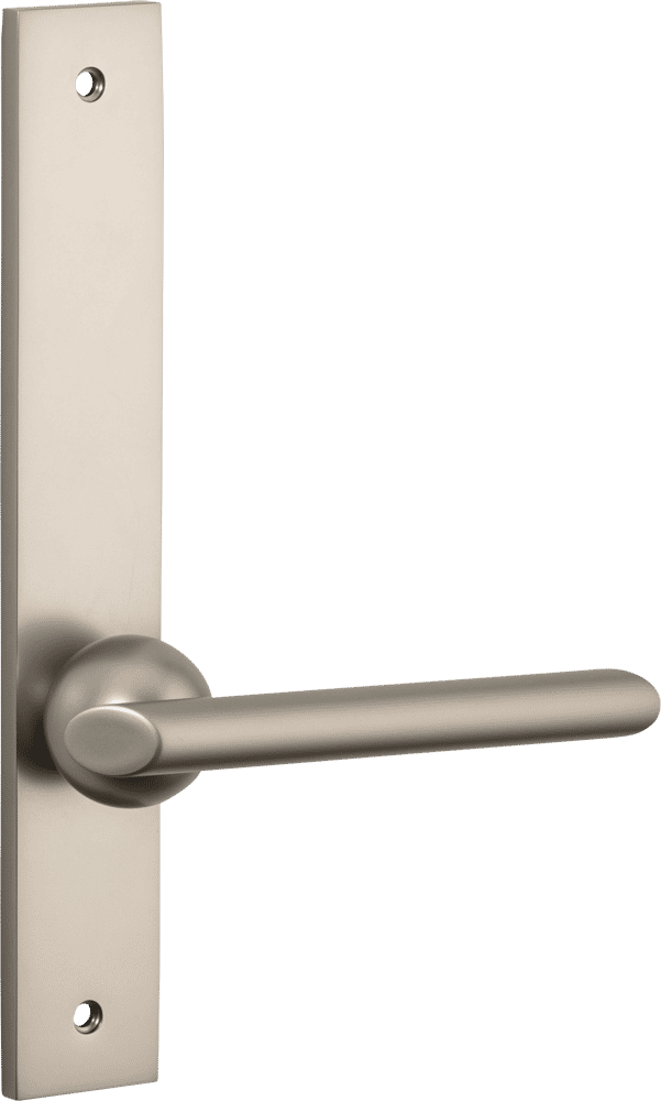 Futurismo Door Lever – Rectangular Backplate – Smooth Nickel – 14932LL
