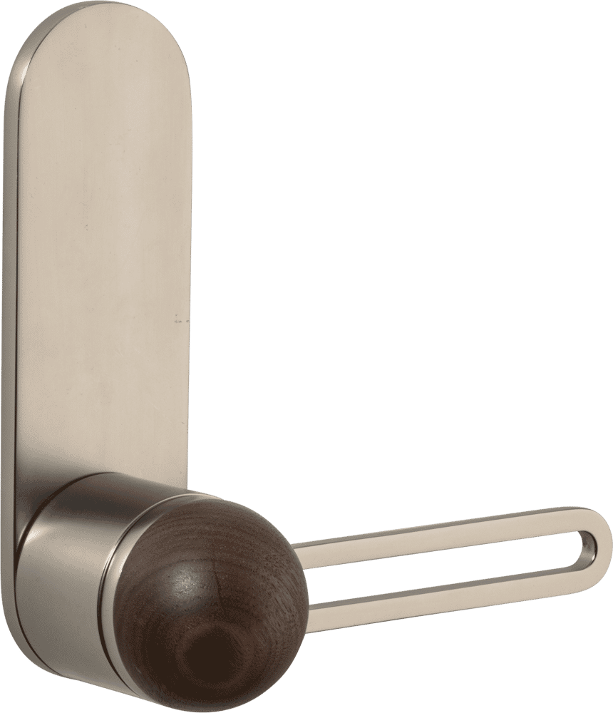 H01 Lever – Oval Backplate – American Walnut/Smooth Nickel – 30216LL