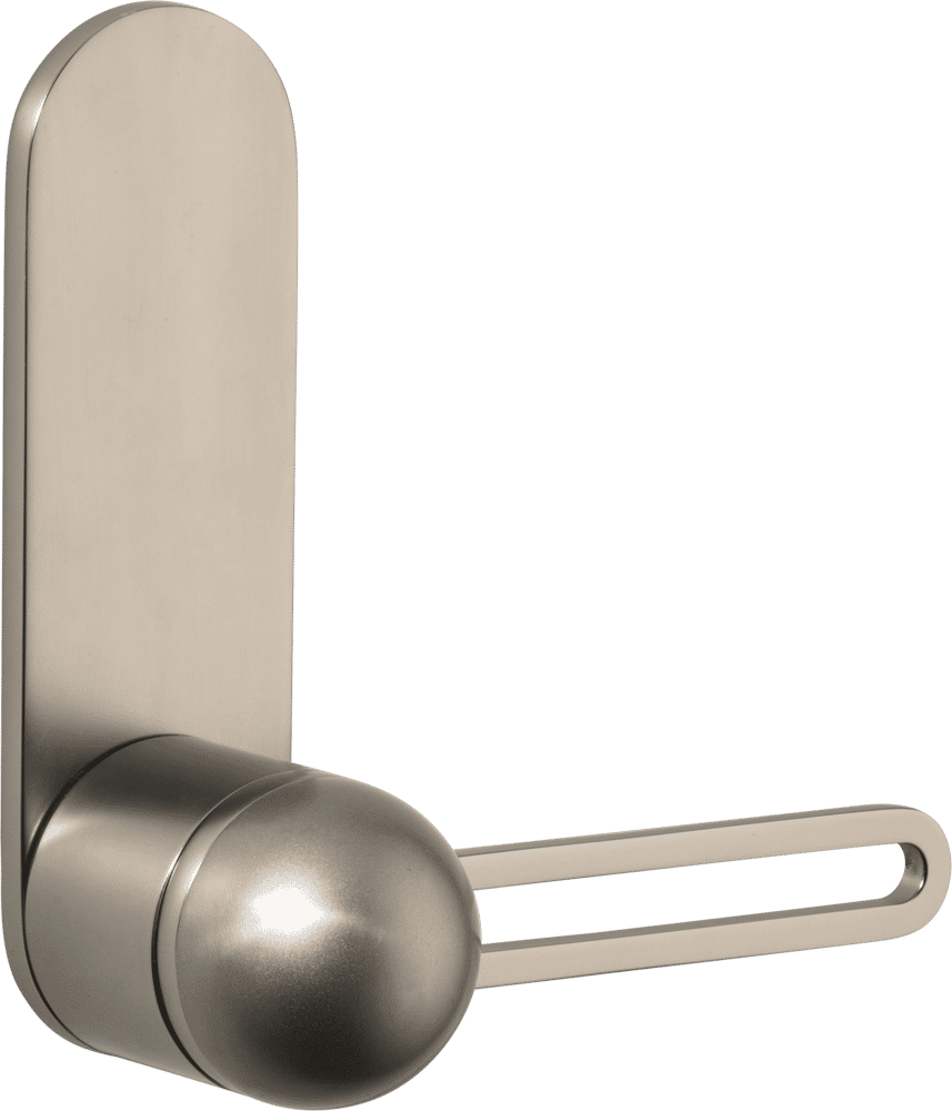 H01 Lever – Oval Backplate – Smooth Nickel/Smooth Nickel – 30224LL