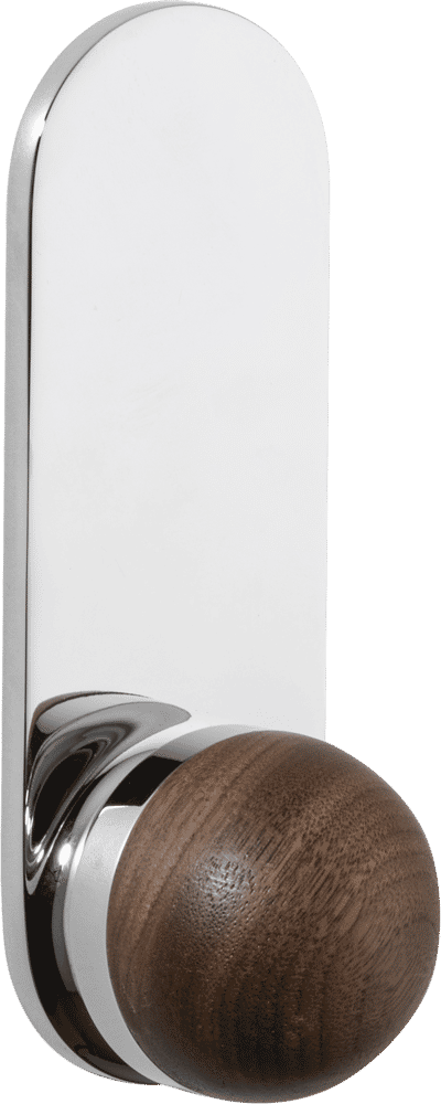 H02 Knob – Oval Backplate – American Walnut/Polished Chrome – 30231KL