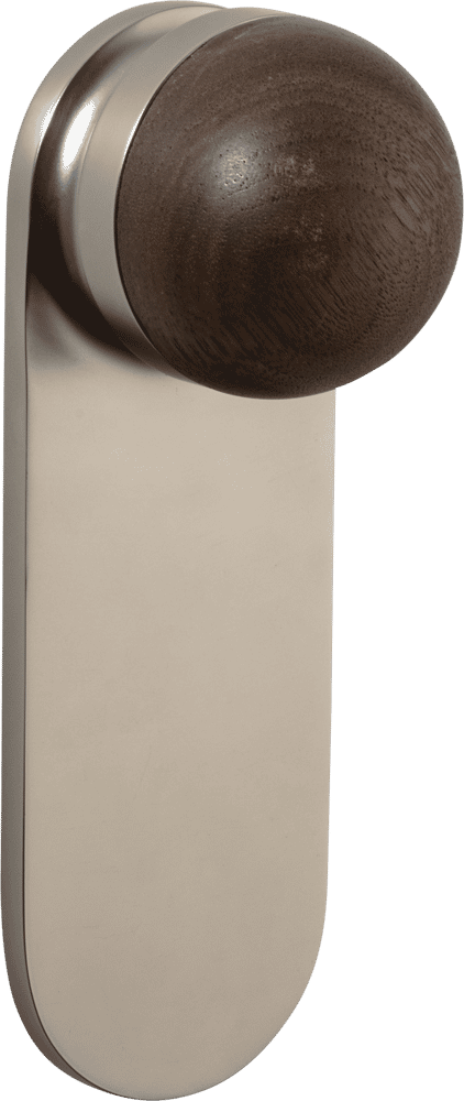 H02 Knob – Oval Backplate – American Walnut/Smooth Nickel – 30233