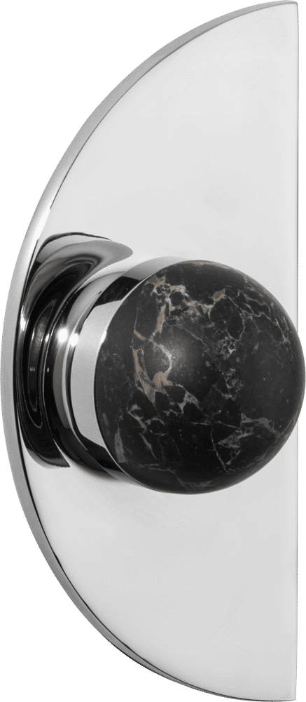 H03 Knob on Backplate Half Moon – Portoro Gold/Polished Chrome – 30240