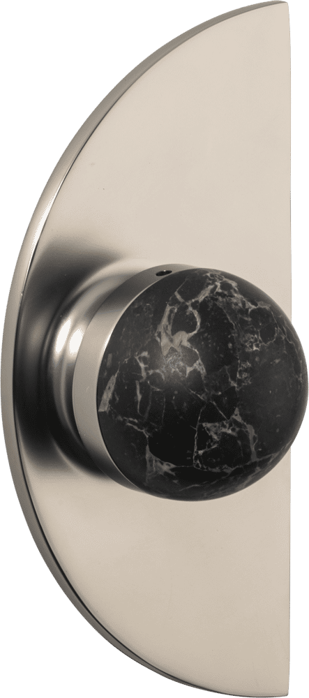 H03 Knob on Backplate Half Moon – Portoro Gold/Smooth Nickel – 30242