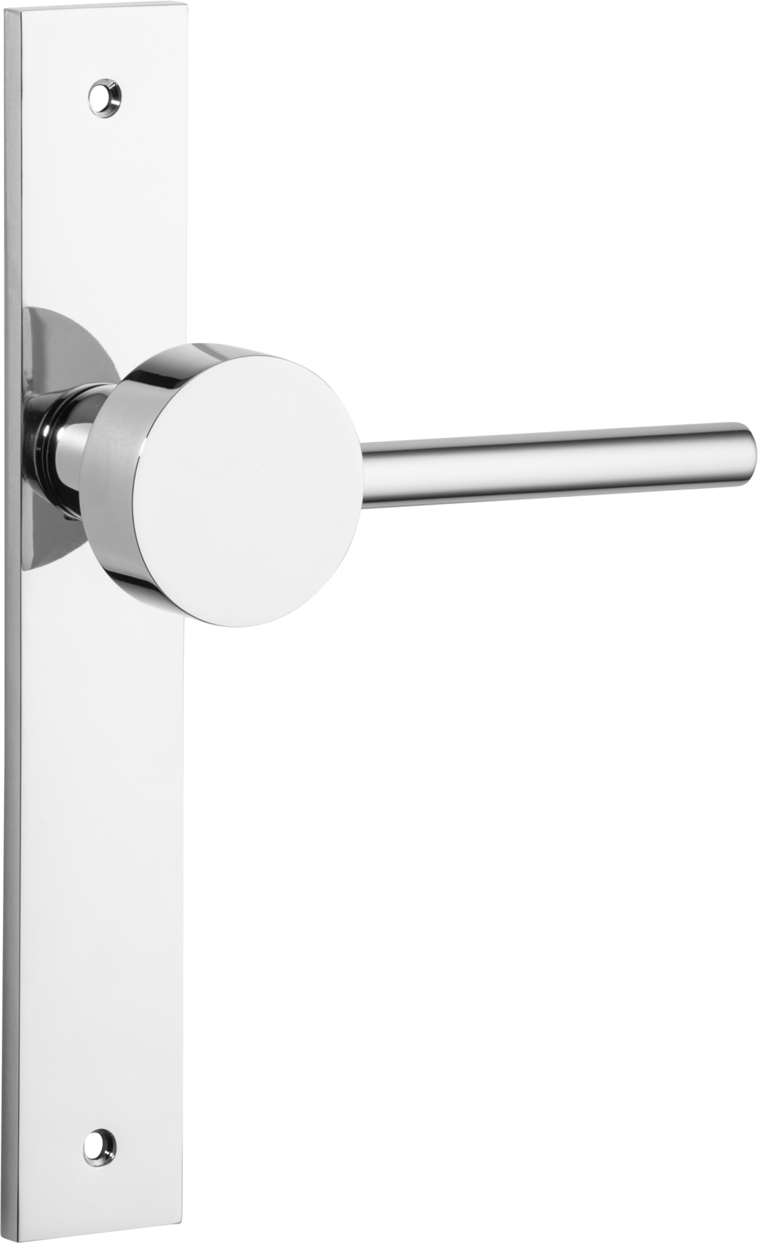 Geppetto Door Lever – Rectangular Backplate – Polished Chrome – 11908