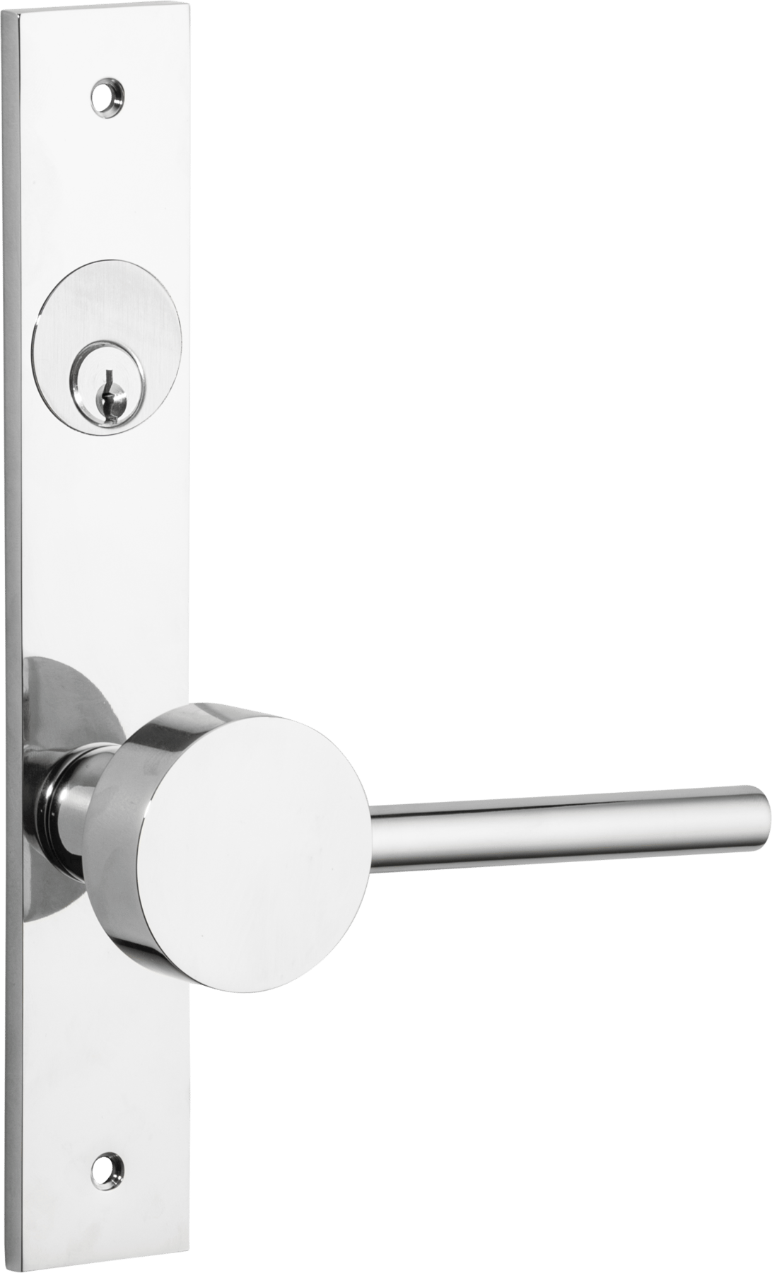 Geppetto Door Lever – Rectangular Backplate – Polished Chrome – 11908LLE92