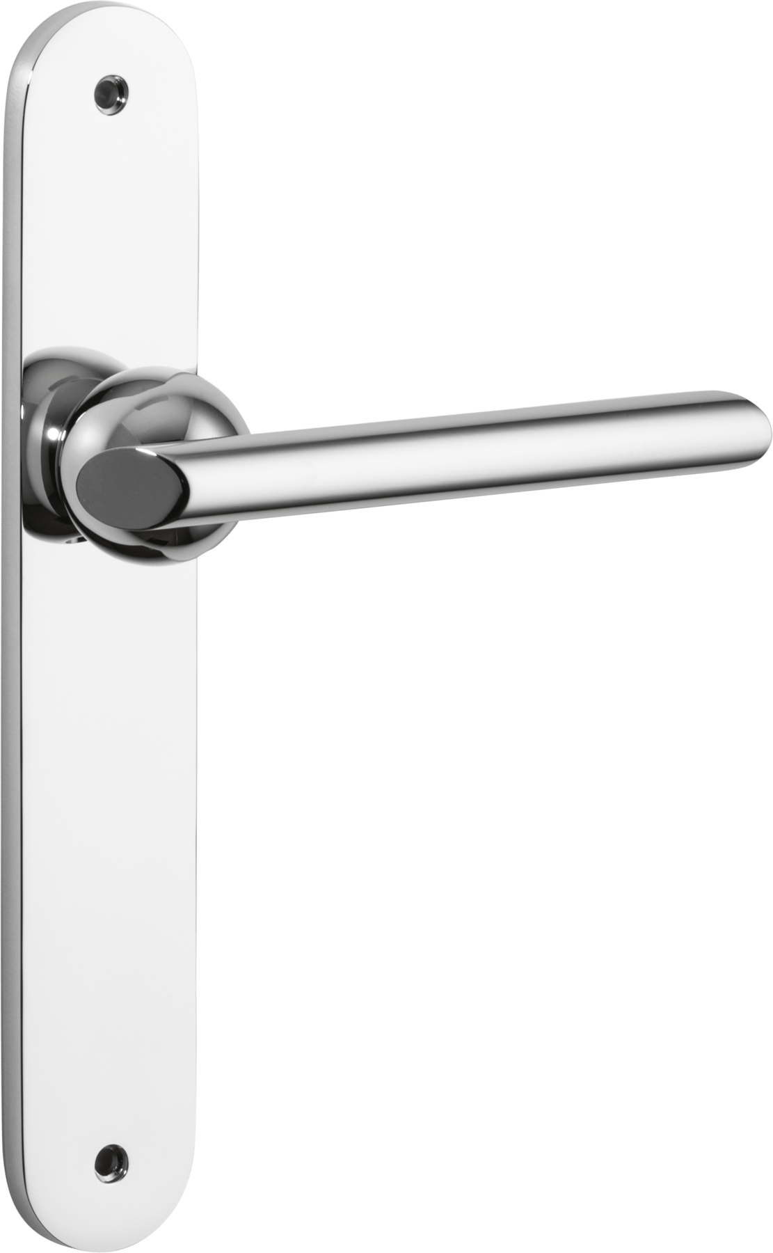 Futurismo Door Lever – Oval Backplate – Polished Chrome – 11936