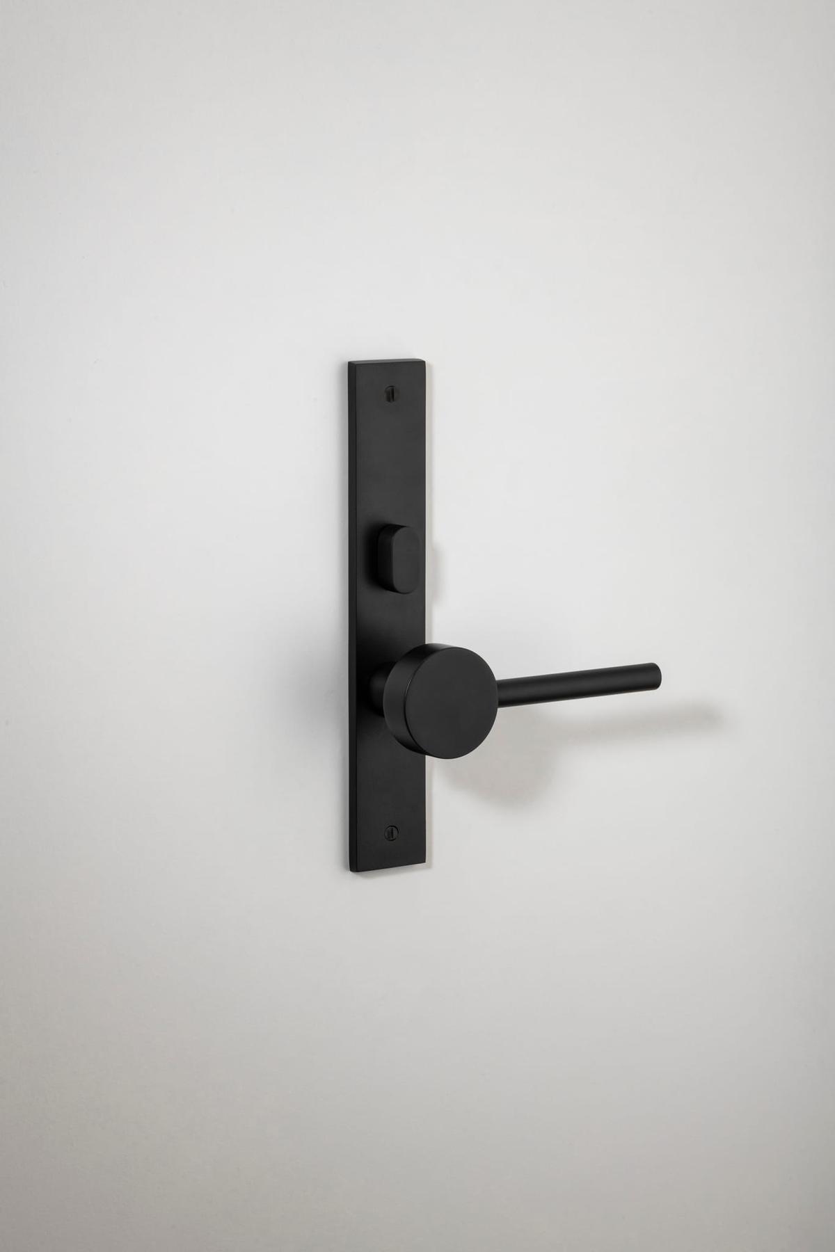 Geppetto Door Lever – Rectangular Backplate – Nero – 12908LLP62