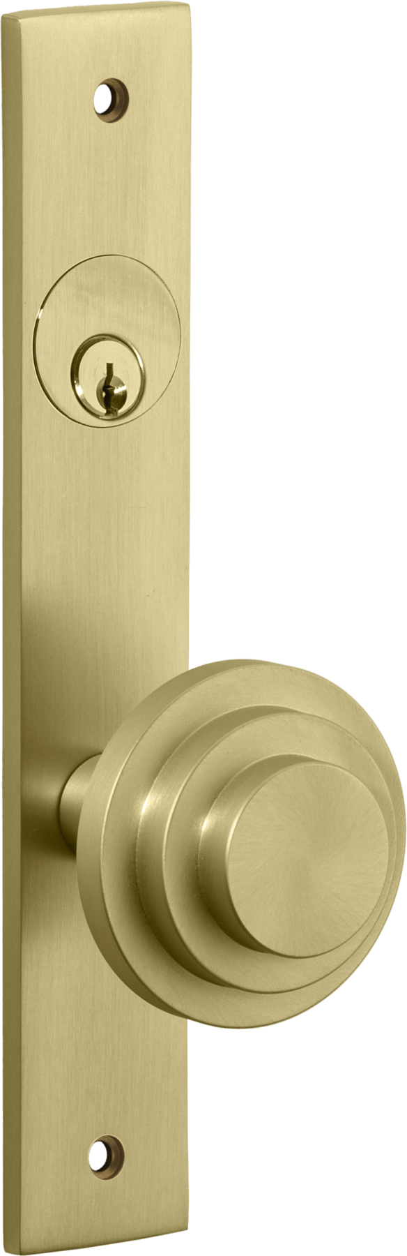 Zzzigurat Door Knob – Rectangular Backplate – Champagne PVD – 13384KLE92