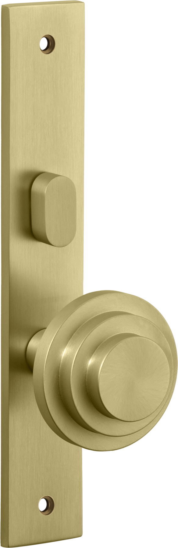 Zzzigurat Door Knob – Rectangular Backplate – Champagne PVD – 13384KLP62