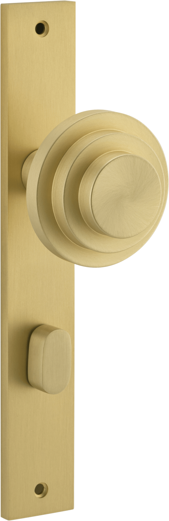 Zzzigurat Door Knob – Rectangular Backplate – Champagne PVD – 13384P85