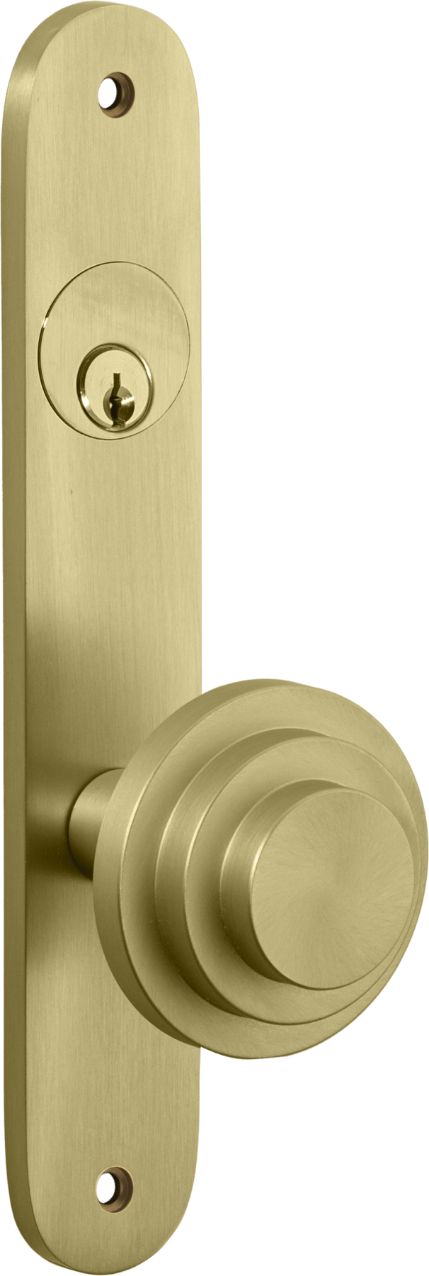 Zzzigurat Door Knob – Oval Backplate – Champagne PVD – 13388KLE92