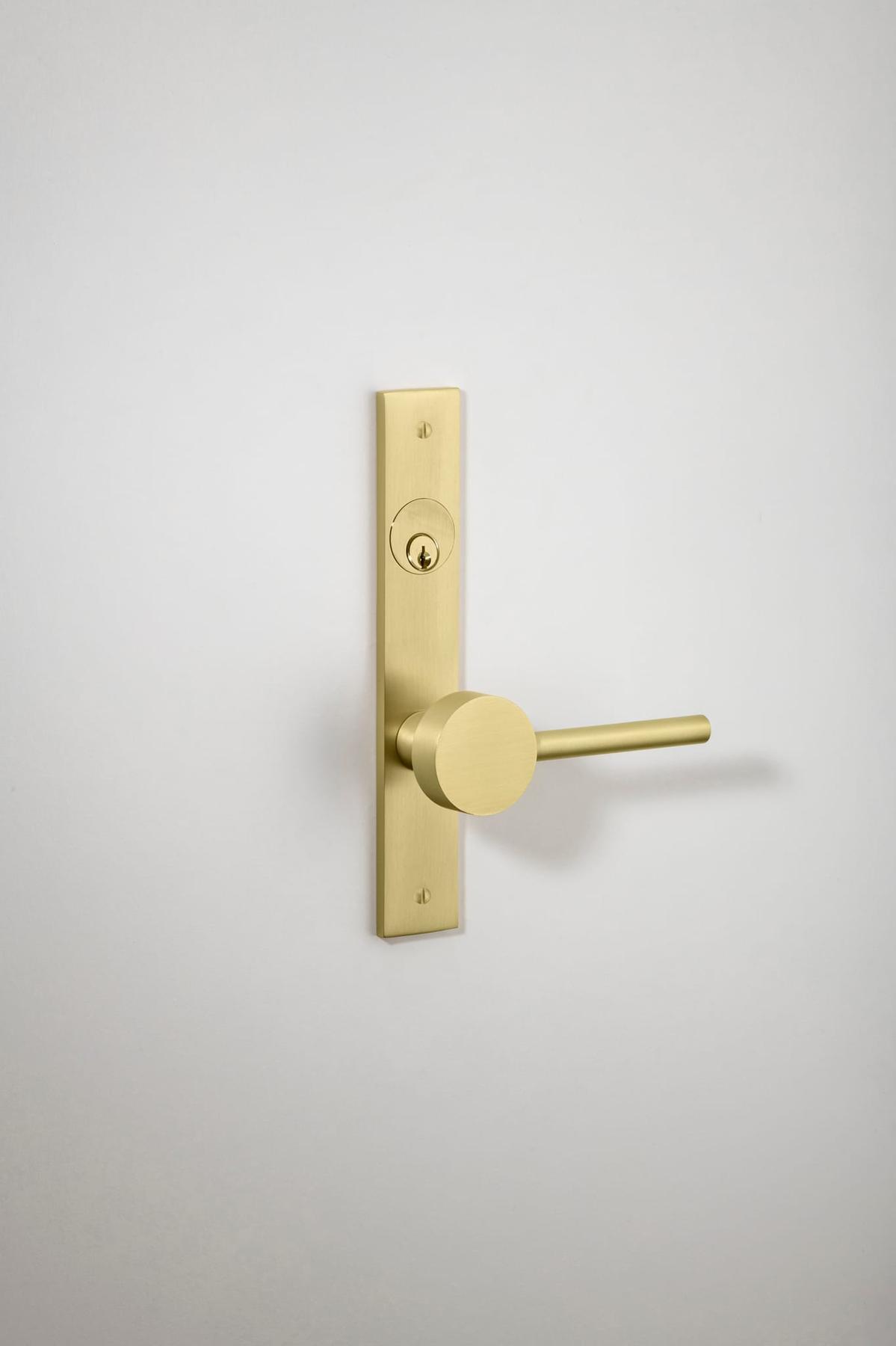 Geppetto Door Lever – Rectangular Backplate – Champagne PVD – 13408LLE92