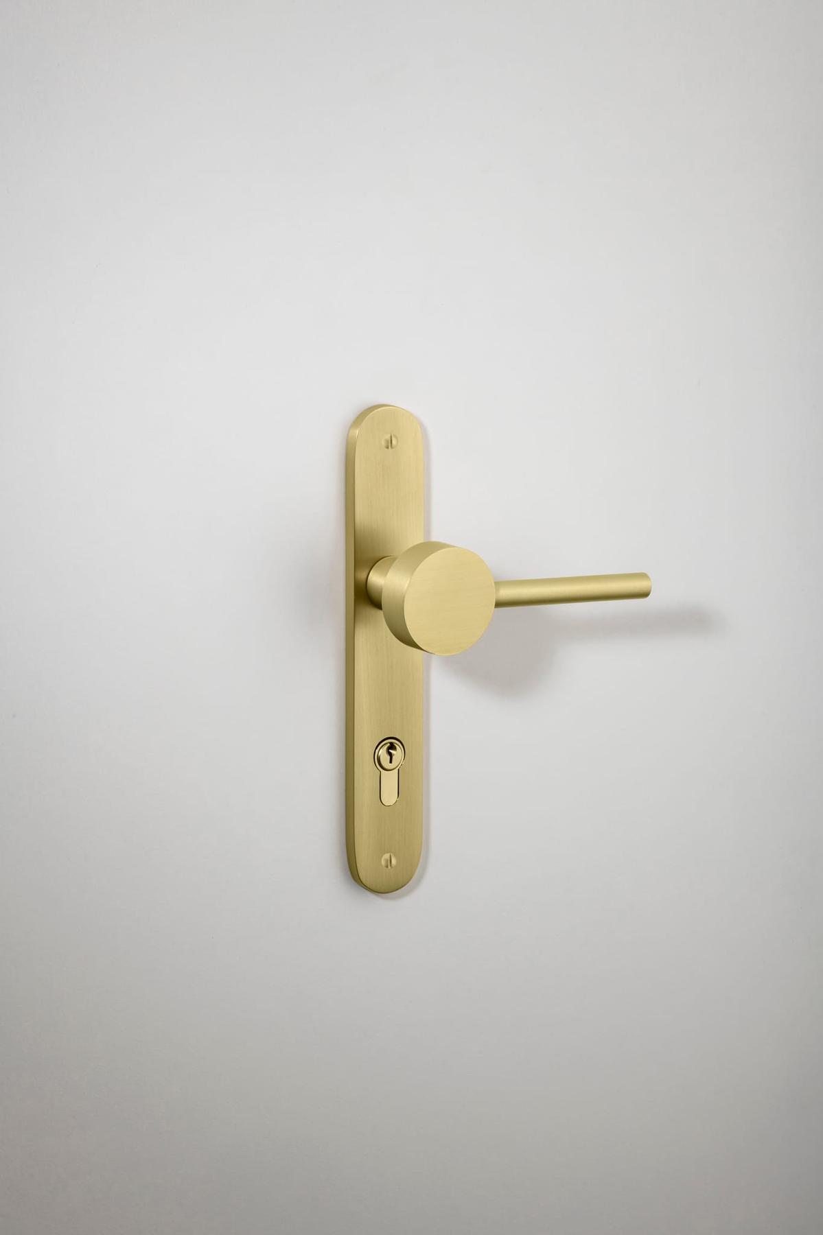 Geppetto Door Lever – Oval Backplate – Champagne PVD – 13412E85