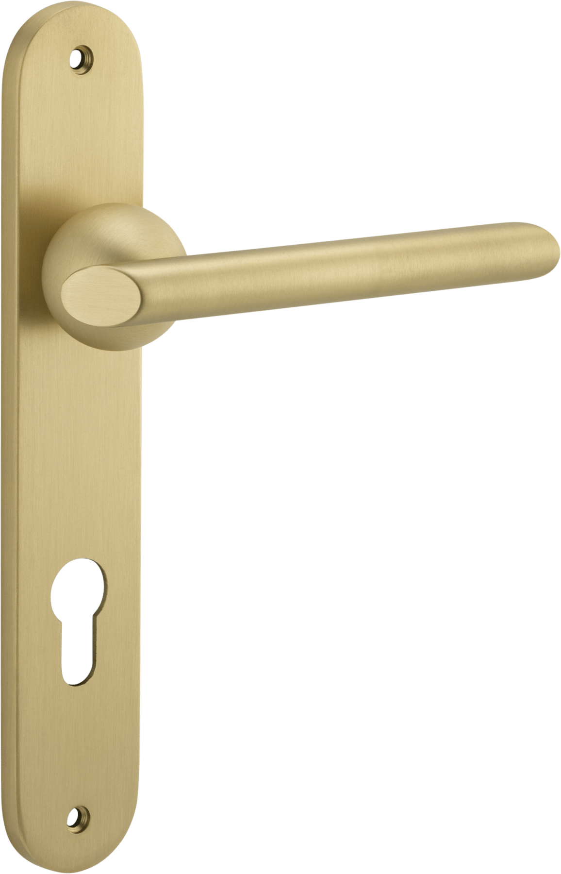 Futurismo Door Lever – Oval Backplate – Champagne PVD – 13436E85