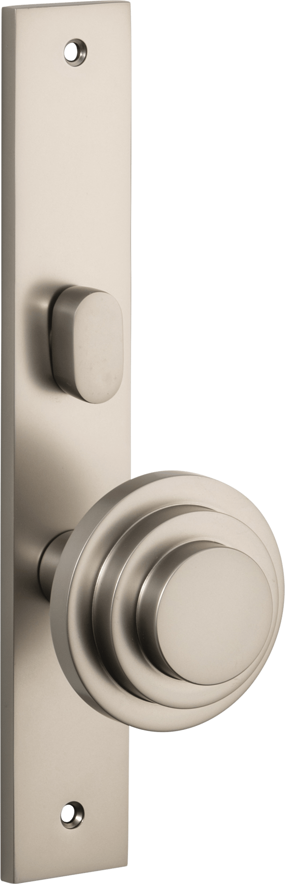 Zzzigurat Door Knob – Rectangular Backplate – Smooth Nickel – 14884KLP62