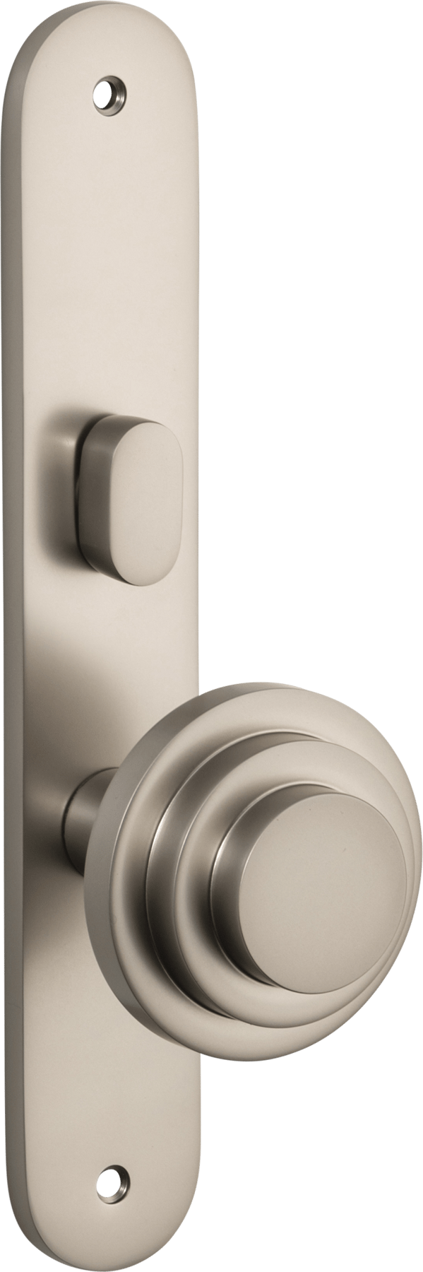 Zzzigurat Door Knob – Oval Backplate – Smooth Nickel – 14888KLP62