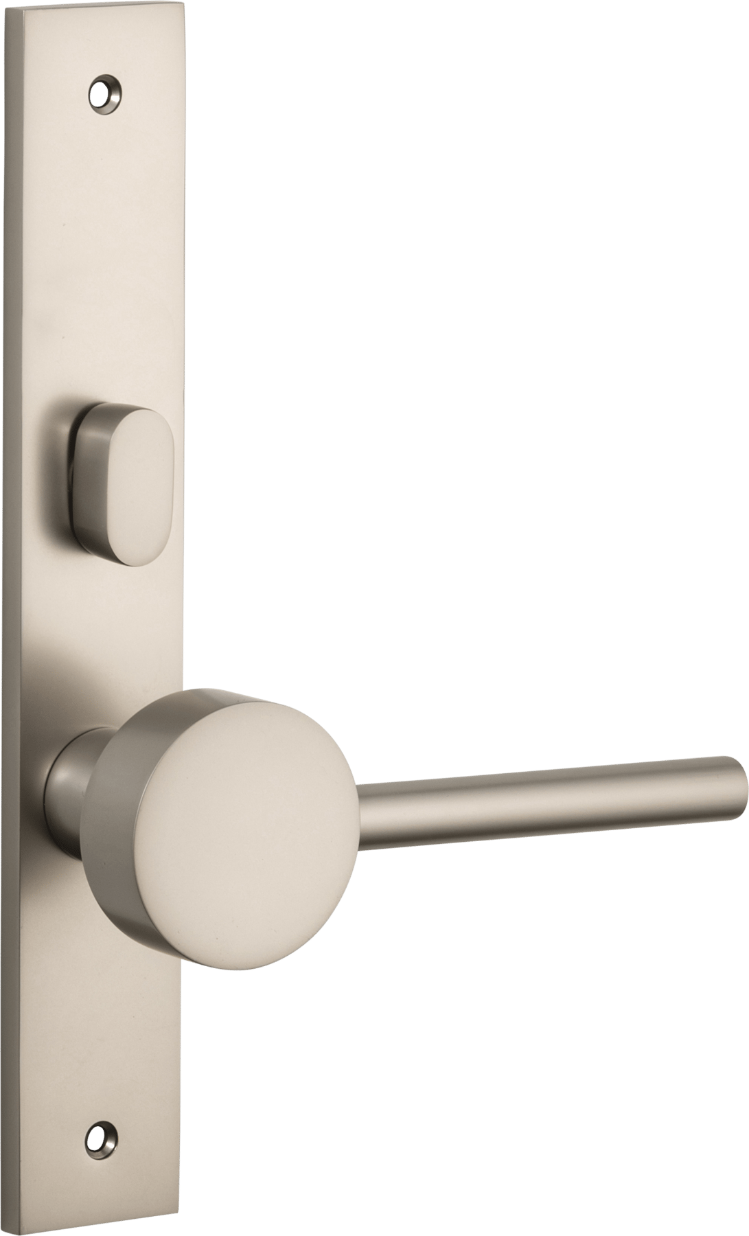 Geppetto Door Lever – Rectangular Backplate – Smooth Nickel – 14908LLP62