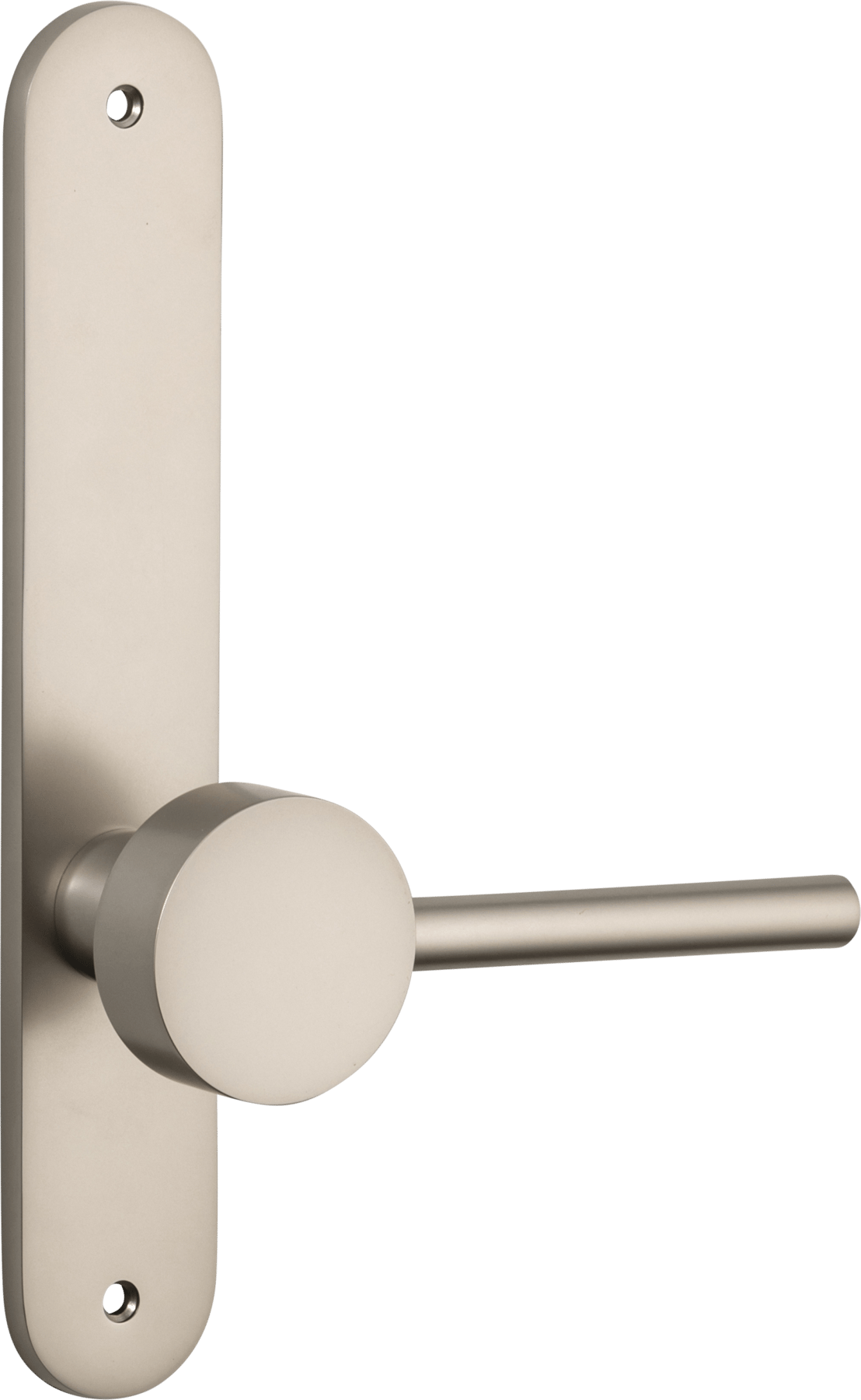 Geppetto Door Lever – Oval Backplate – Smooth Nickel – 14912LL