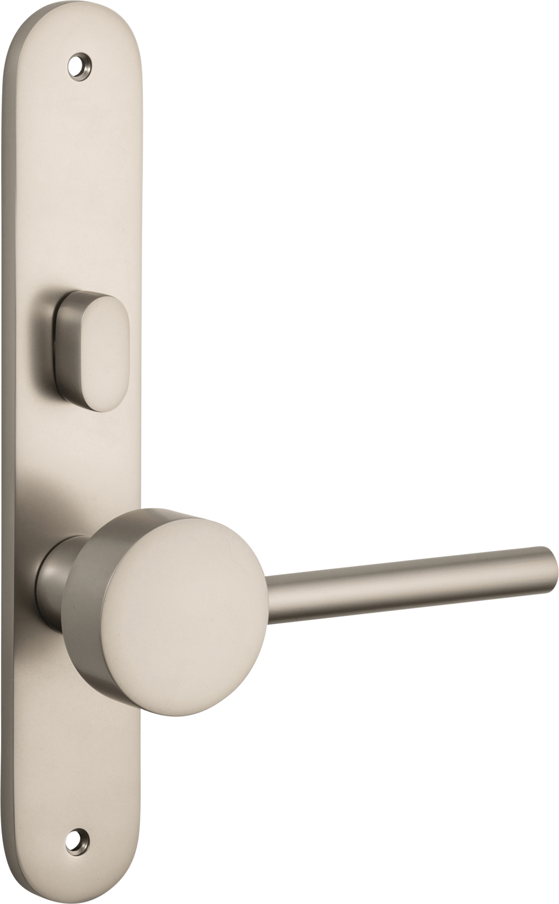 Geppetto Door Lever – Oval Backplate – Smooth Nickel – 14912LLP62