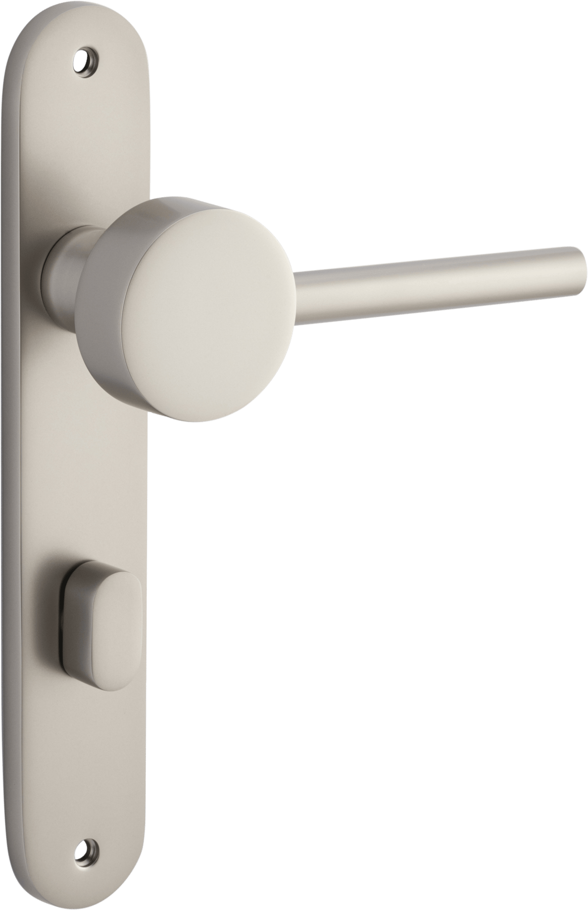 Geppetto Door Lever – Oval Backplate – Smooth Nickel – 14912P85