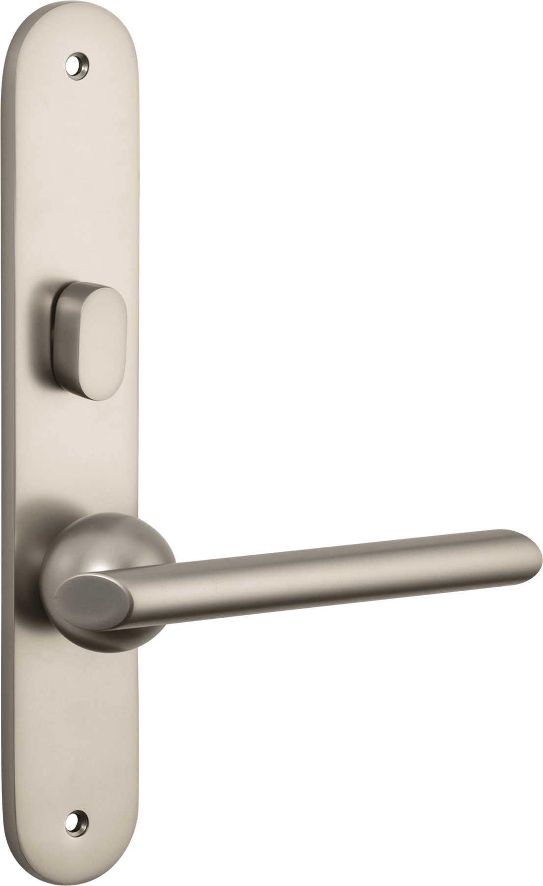 Futurismo Door Lever – Oval Backplate – Smooth Nickel – 14936LLP62