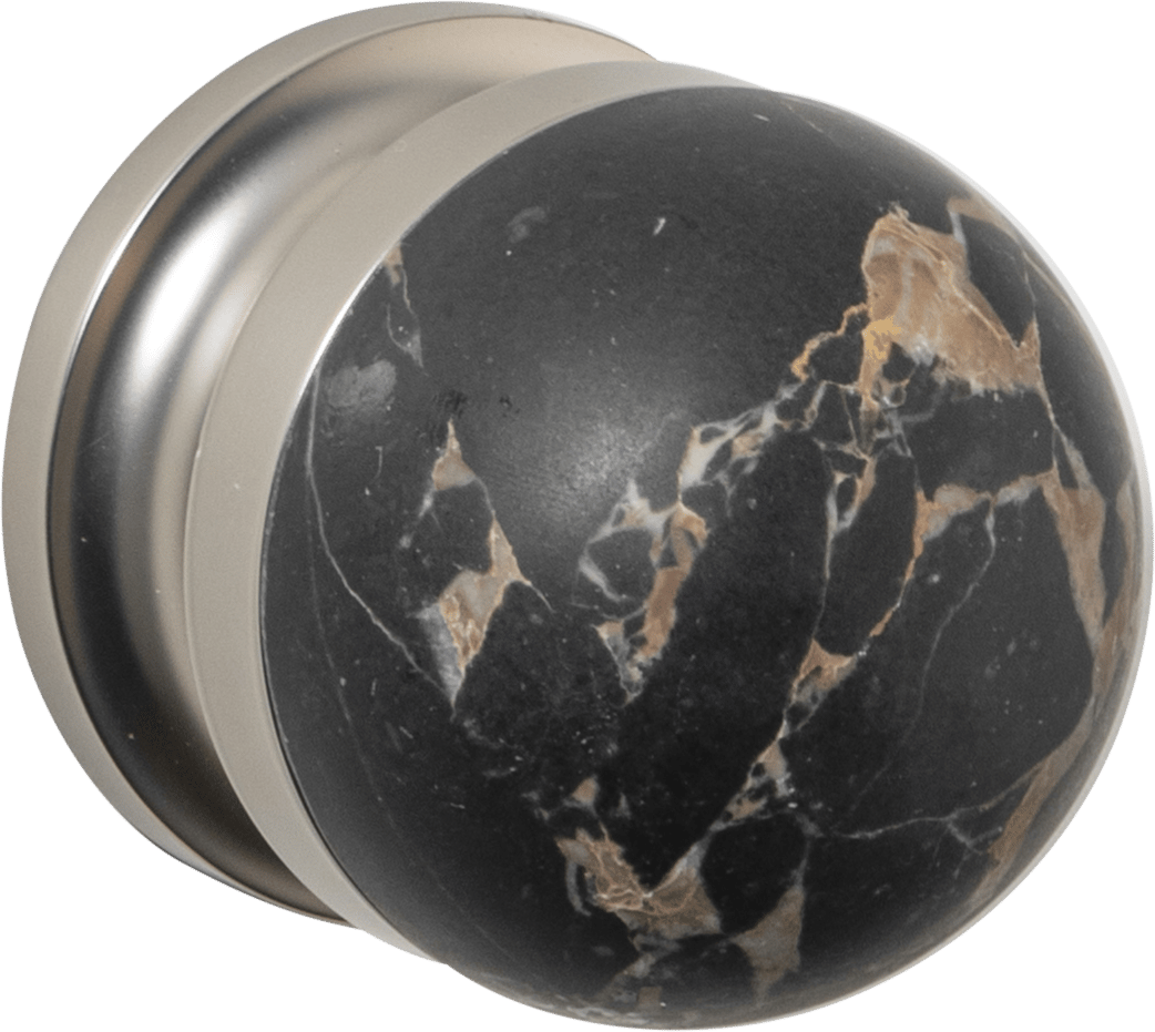 H02 Knob on Rose – Round Rose – Portoro Gold/Smooth Nickel – 30202