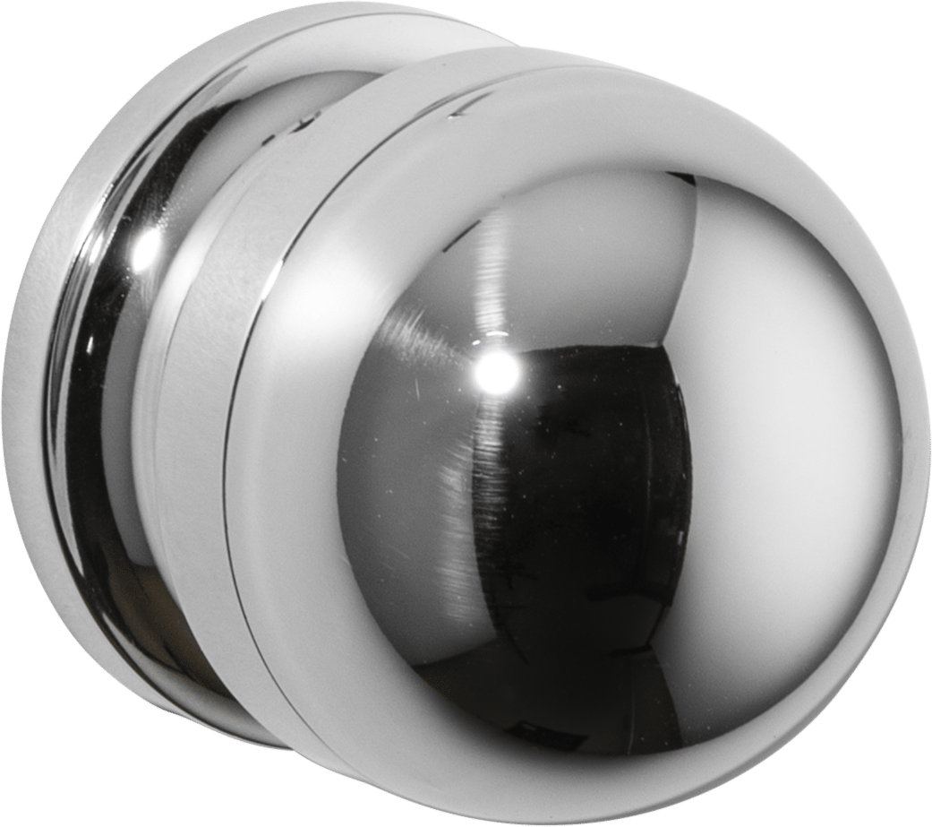 H02 Knob on Rose – Round Rose – Polished Chrome/Polished Chrome – 30206