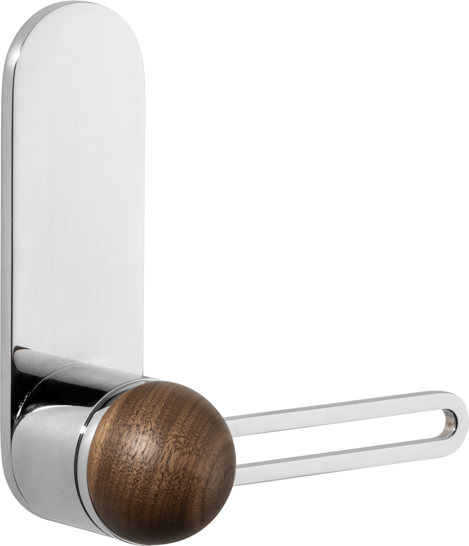 H01 Lever – Oval Backplate – American Walnut/Polished Chrome – 30211LL