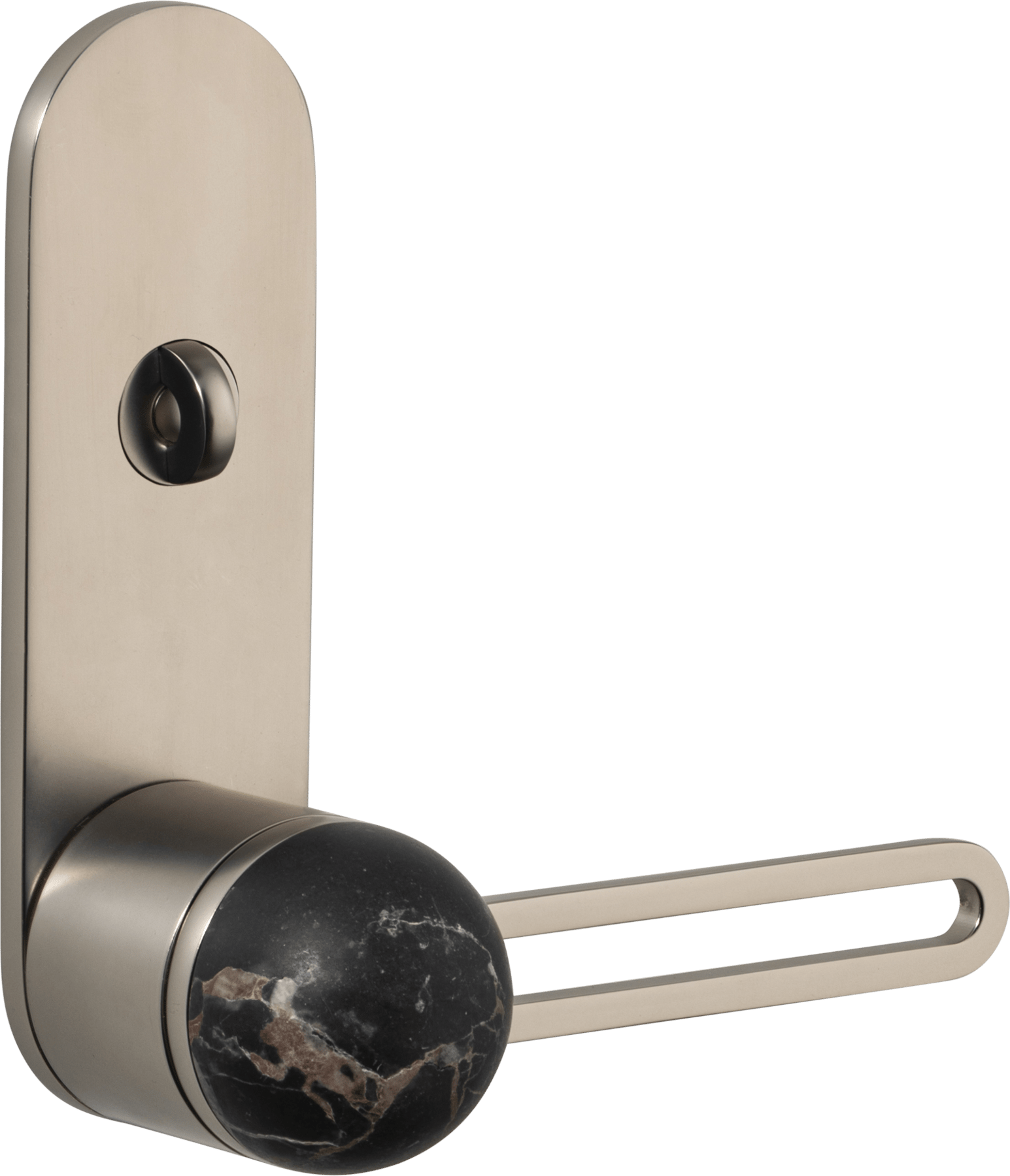 H01 Lever – Oval Backplate – Portoro Gold/Smooth Nickel – 30215LLP62