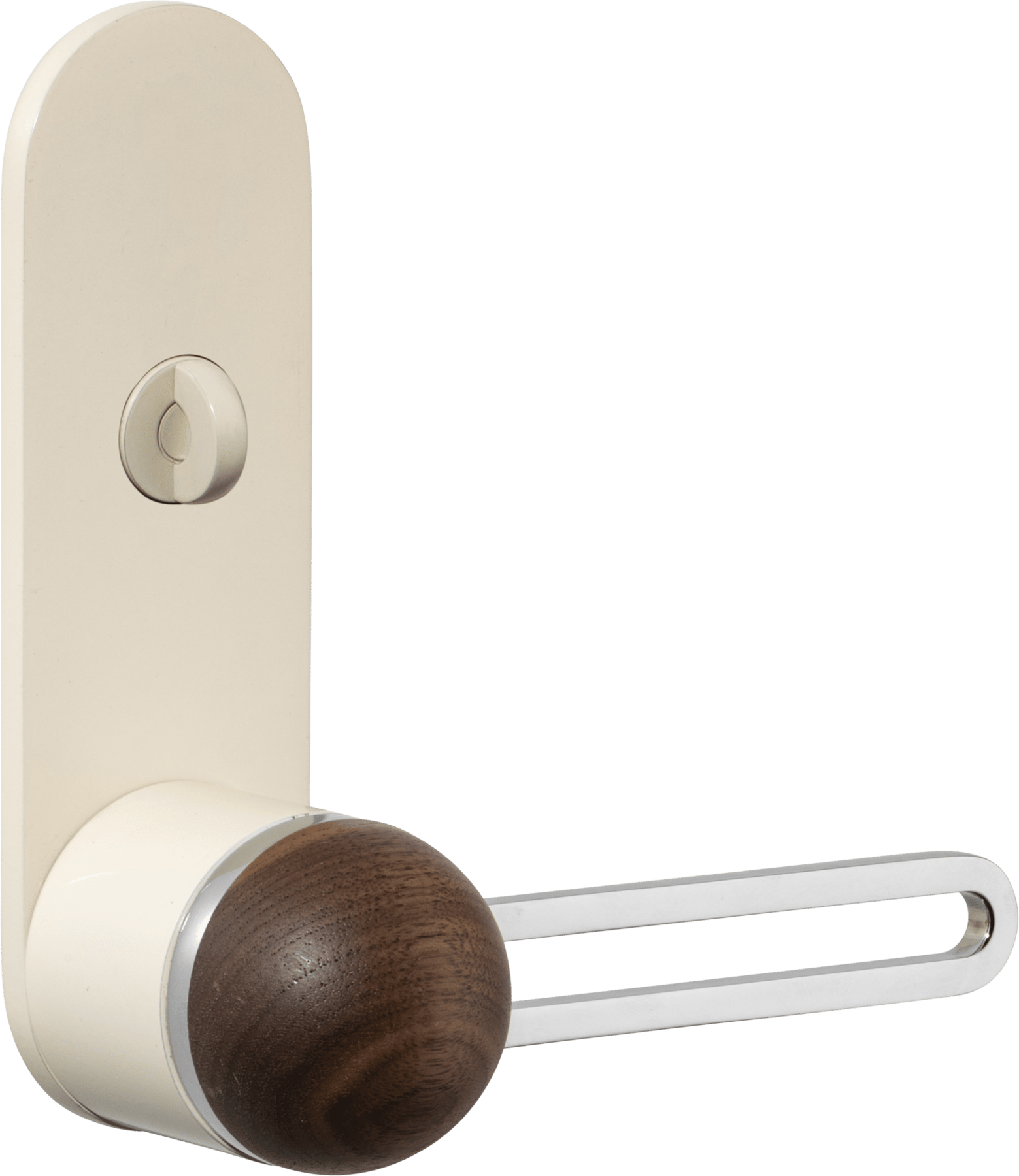 H01 Lever – Oval Backplate – American Walnut/Polished Chrome/Bone – 30221LLP62