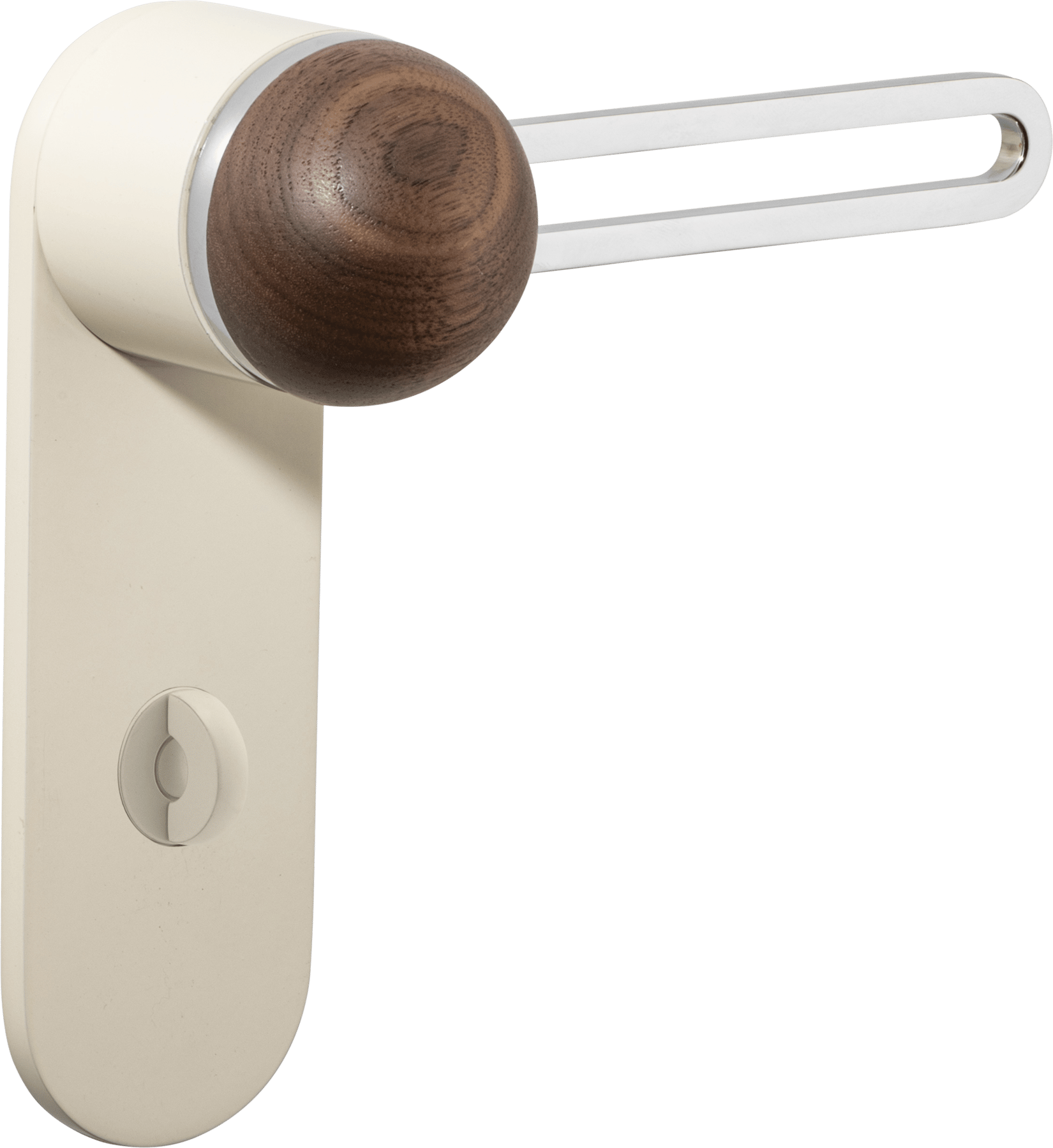 H01 Lever – Oval Backplate – American Walnut/Polished Chrome/Bone – 30221P85