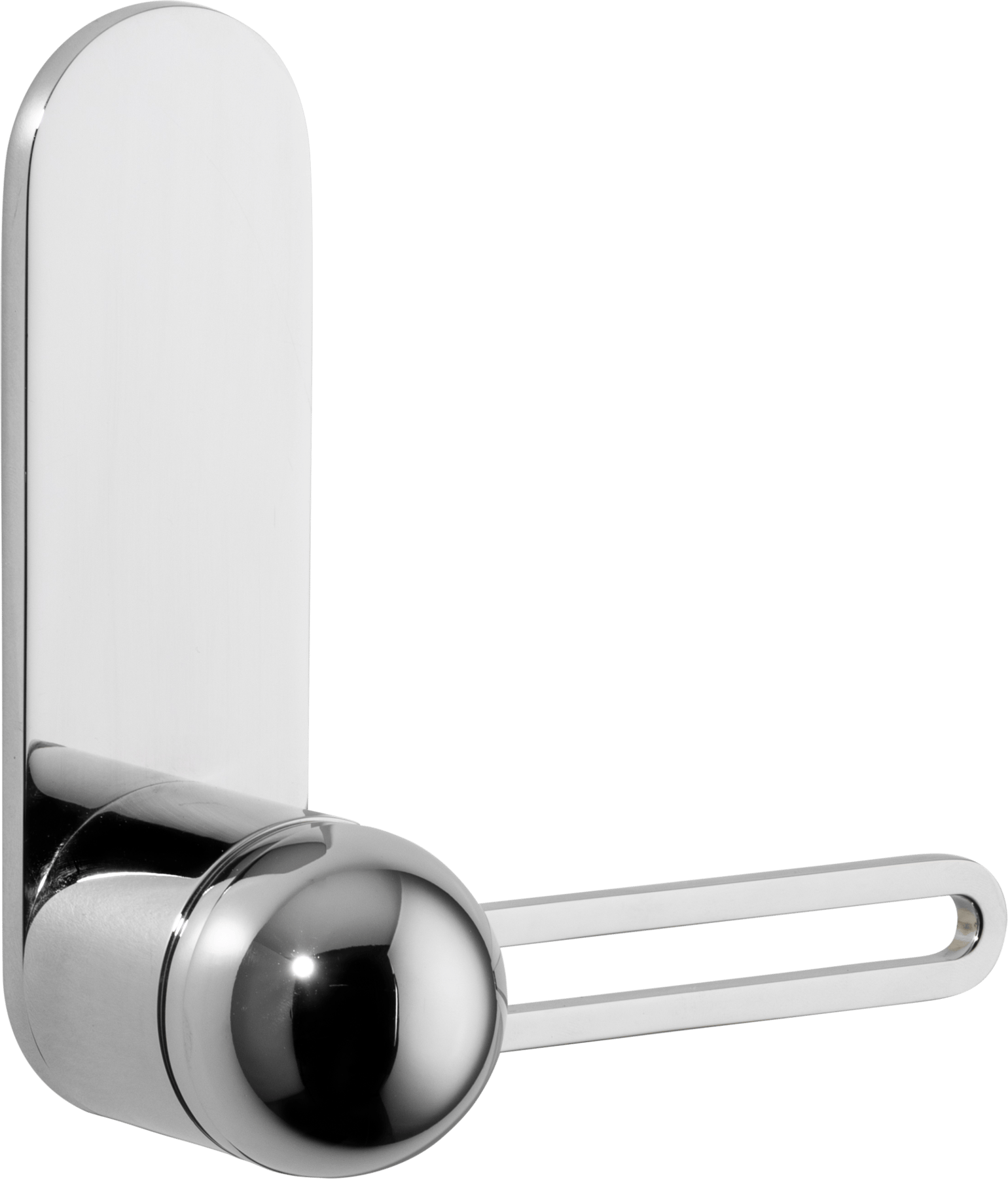 H01 Lever – Oval Backplate – Polished Chrome/Polished Chrome – 30222LL