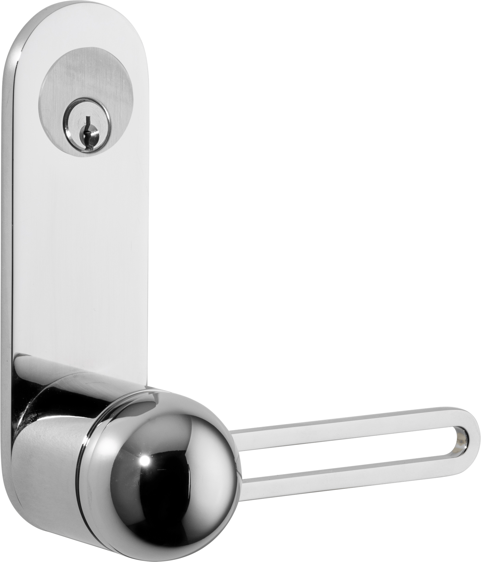 H01 Lever – Oval Backplate – Polished Chrome/Polished Chrome – 30222LLE92