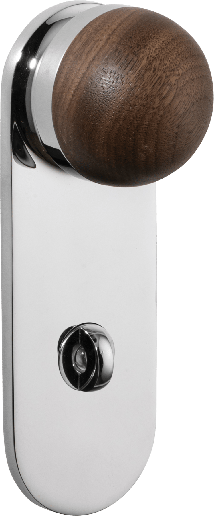 H02 Knob – Oval Backplate – American Walnut/Polished Chrome – 30231P85