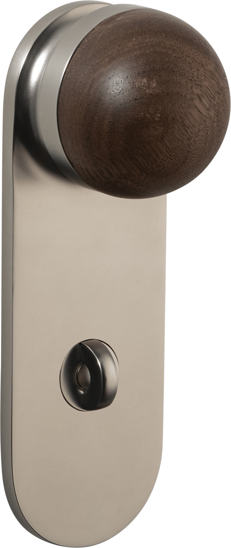 H02 Knob – Oval Backplate – American Walnut/Smooth Nickel – 30233P85